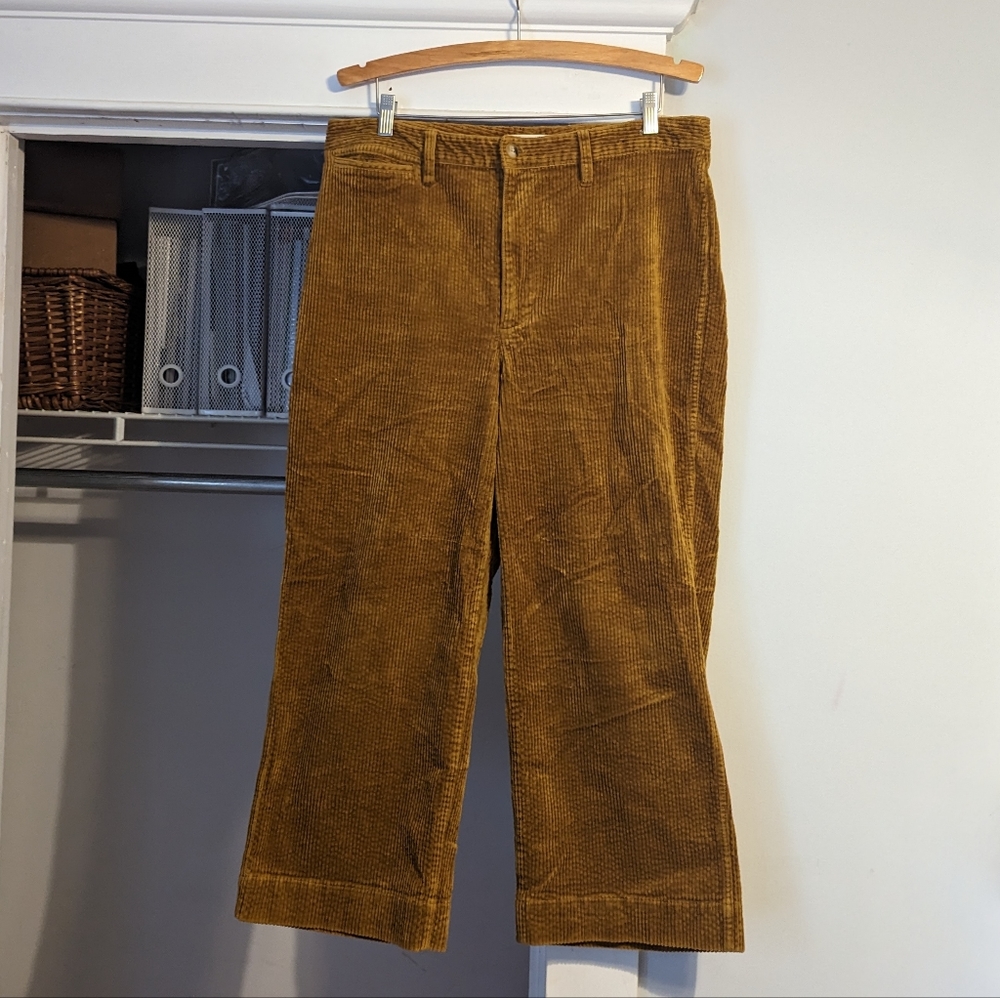 Madewell Goldenrod Corduroy Slim Emmett Wide Leg Crop